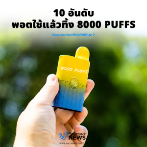 10 อันดับพอตใช้แล้วทิ้ง 8000 puffs รีวิวและแนะนำพอตใช้แล้วทิ้งที่ดีที่สุด